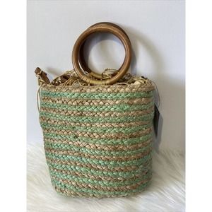 Nanette Lepore Clemintine Jute Bucket Shoulder Bag New with Tags